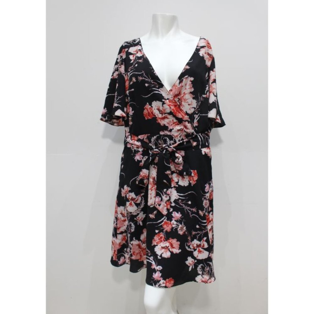 BB Dakota Floral‎ faux wrap dress boho sz 10 belt